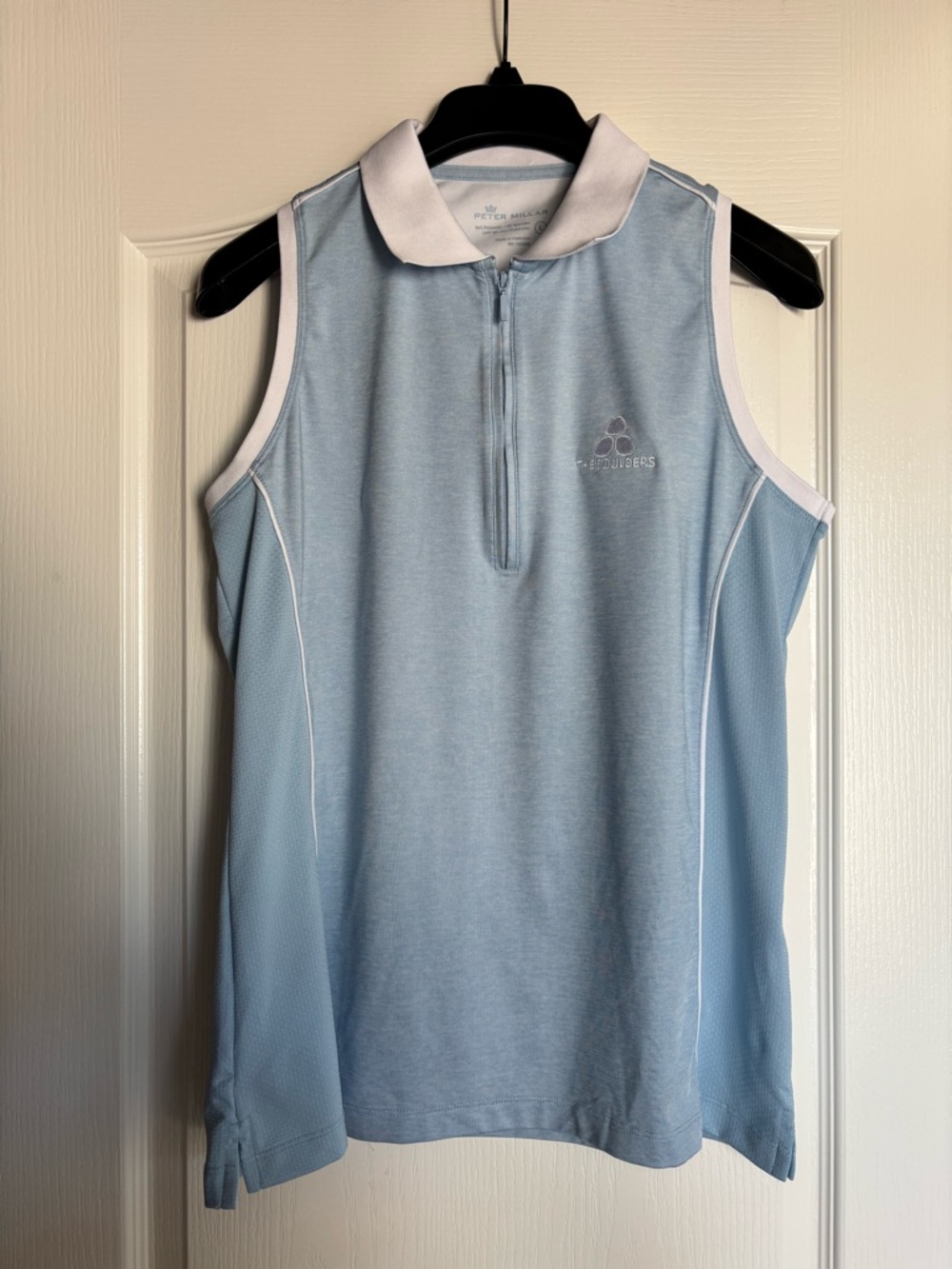 Peter Millar Sleeveless Performance Polo Shirt blue women large The Boulders AZ